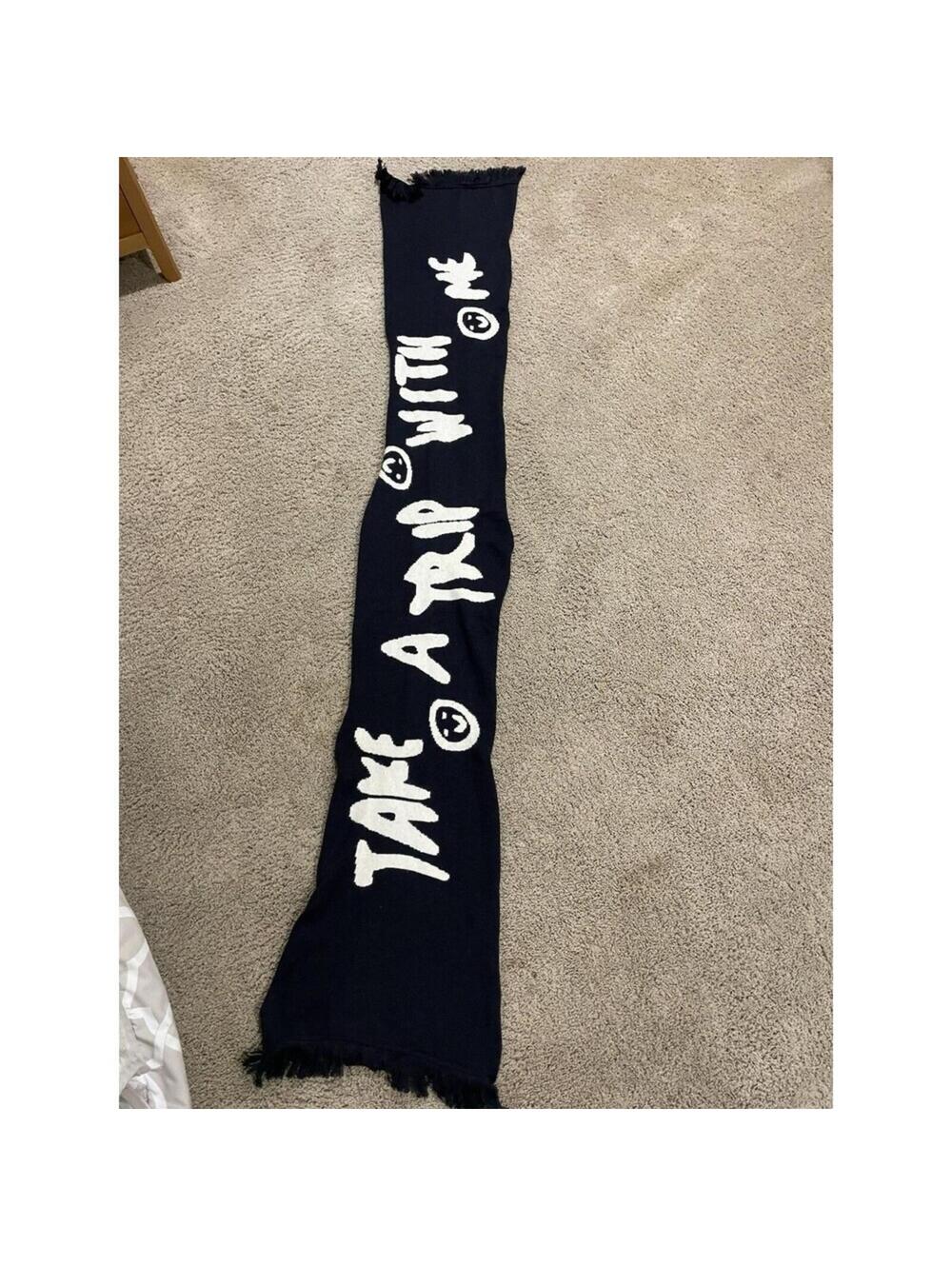 The Ted Baker London Arnoss graphic knit scarf Take a trip with me Blue/ White